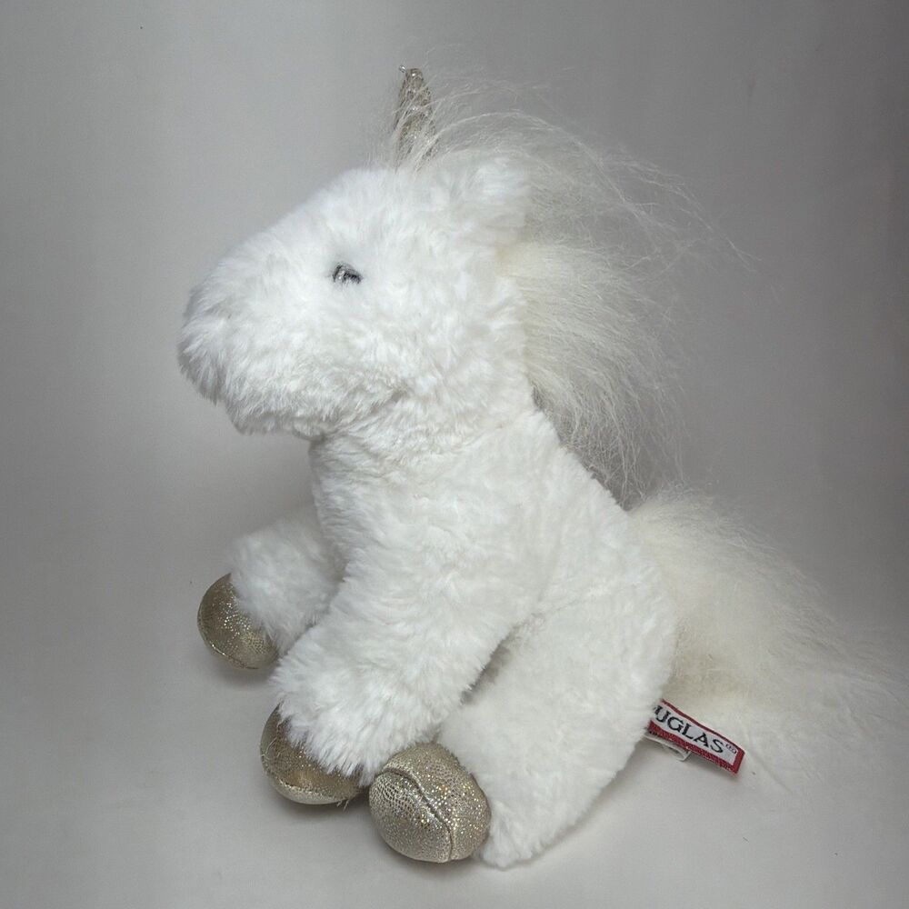 Douglas 4496 Twinkle Unicorn Plush 9″ White Sparkle Hooves
